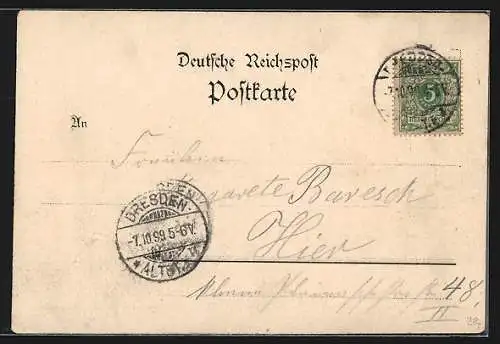 Lithographie Dresden, Priessnitz-Jubel-Feier zum 100. Geburtstag, Neubegründer d. Wasserheilmethode