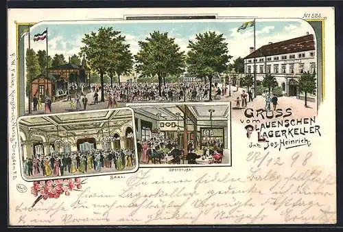 Lithographie Dresden-Plauen, Gasthaus Plauenscher Lagerkeller, Chemnitzerstrasse 58