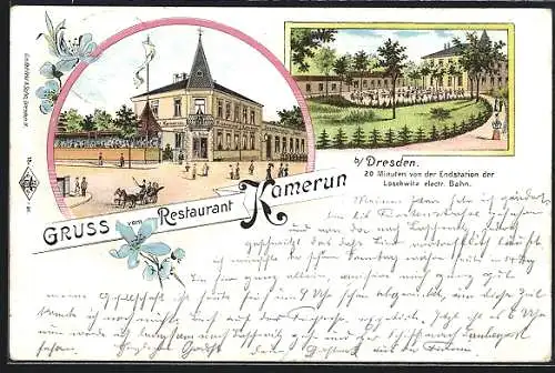 AK Dresden-Weisser Hirsch, Restaurant Kamerun an der Wachbergstrasse 6, Ecke Zweibrüderweg