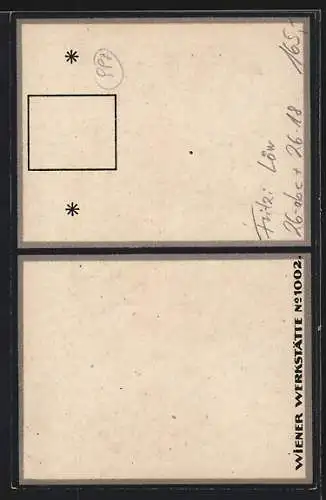 Künstler-AK Wiener Werkstätte Nr. 1002, sign. Fritzi Löw: Paar in barocker bunter Kleidung Arm in Arm beim Spaziergang
