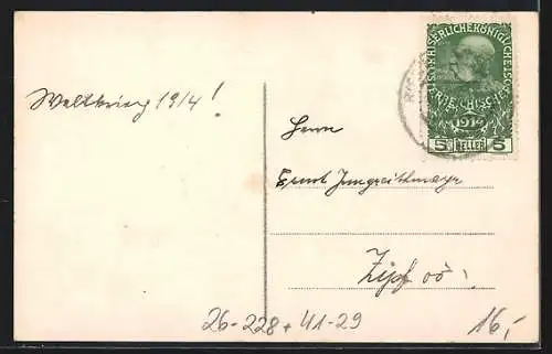 Künstler-AK Harry Heusser: Kriegsschiffe Zenta und Ulan im Kampf m. d. gesamten franz. Mittelmeerflotte 16.8.1914