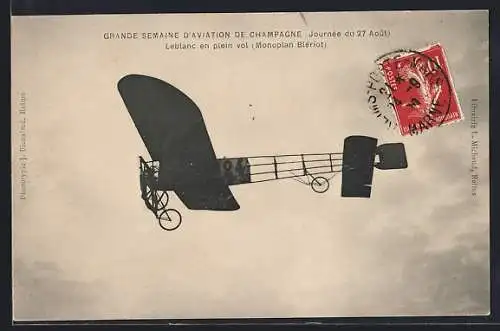 AK Leblanc en plein vol, Monoplan Blériot, Flugzeug