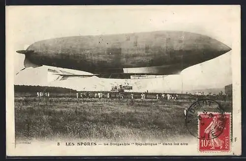 AK Le Dirigeable République dans les airs, Zeppelin