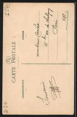 AK Circuit de l`Est, Nancy-Jarville 1910, Aubrun arrive second de l`Etape Troyes-Nancy