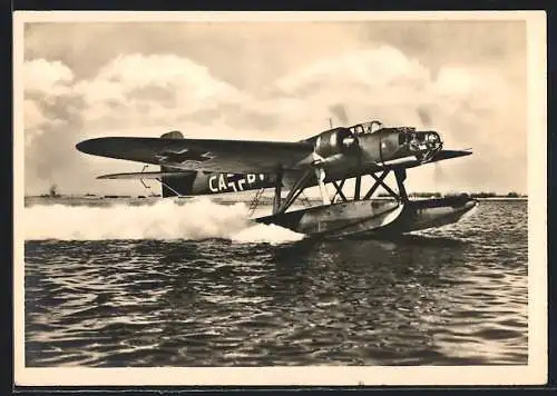 AK Wasserflugzeug He 115 beim Start