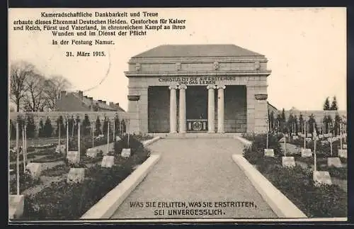AK Ehrenmal Deutscher Helden in der Festung Namur