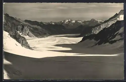 Foto-AK Emanuel Gyger: Jungfraujoch, Der Gr. Altschgletscher