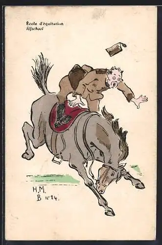 Künstler-AK École d`équitation