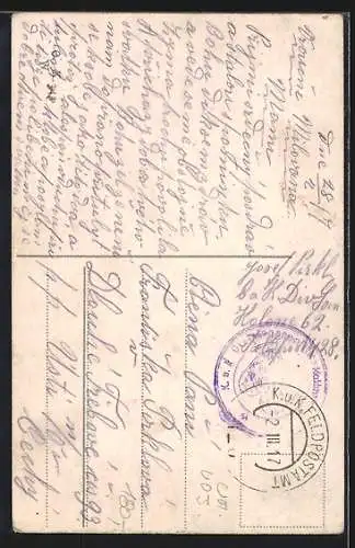 AK Österreichischer Soldat in Uniform denkt an seine Frau