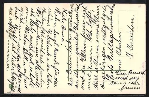 AK Korb mit Pfirsichen