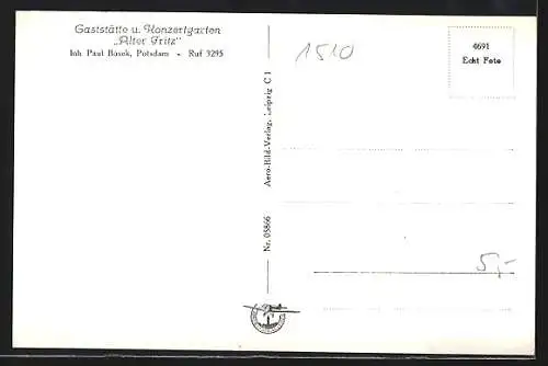 AK Potsdam, Gaststätte-Konzertgarten Alter Fritz P. Bossek, Bühnensaal mit n