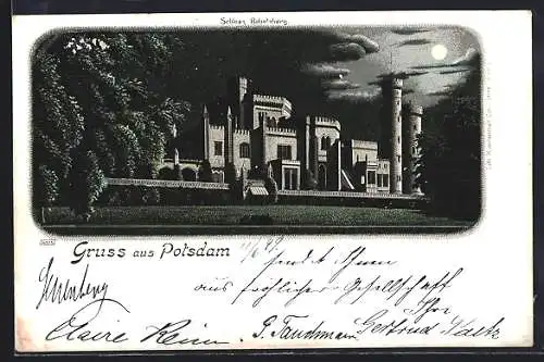 Mondschein-Lithographie Potsdam, Schloss Babelsberg