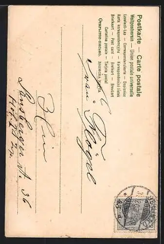 Präge-AK Jahreszahl 1904 mit Kleeblättern, Prosit Neujahr