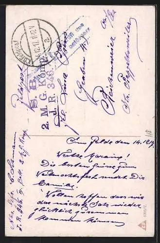 AK Zwei Weihnachtengel im Passepartout mit verschneiter Kirche