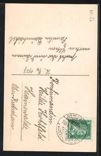 AK Konfirmation, Konfirmandin vor einer Kirche