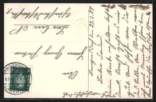 Künstler-AK Osterküken mit einem Korb Ostereier