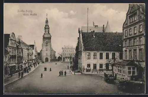 AK Insterburg, Alter Markt mit Hotel Rheinischer Hof