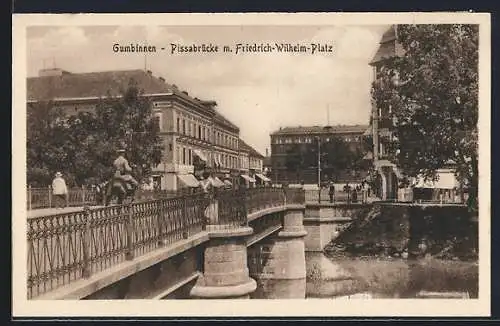 AK Gumbinnen, Pissabrücke mit Friedrich-Wilhelm-Platz
