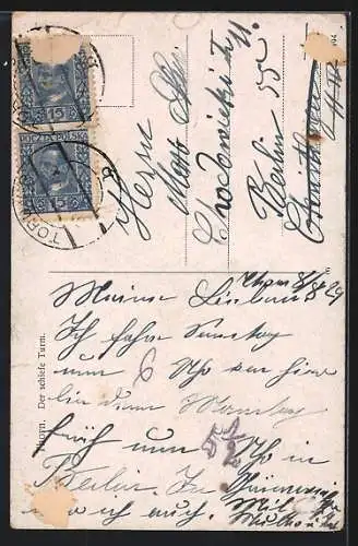 AK Thorn / Torun, der schiefe Turm