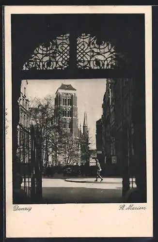 AK Danzig, Blick auf die St. Marienkirche