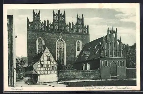 AK Danzig, Trinitatiskirche mit Kanzelhaus