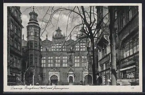 AK Danzig, Zeughaus und Jopengasse