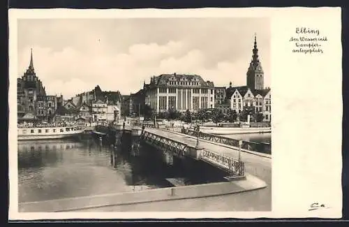 AK Elbing, Am Wasser mit Dampferanlegeplatz