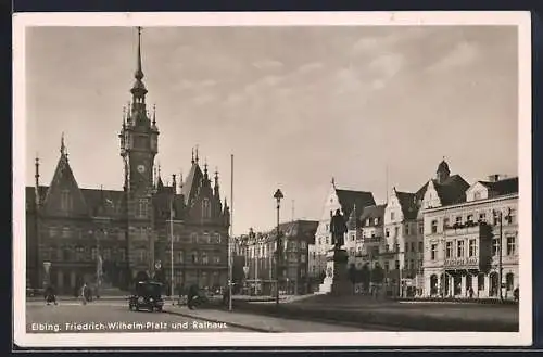 AK Elbing, Friedrich-Wilhelm-Platz und Rathaus
