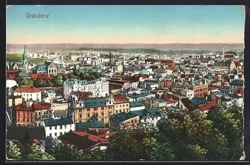 AK Graudenz, Ortsansicht aus der Vogelschau