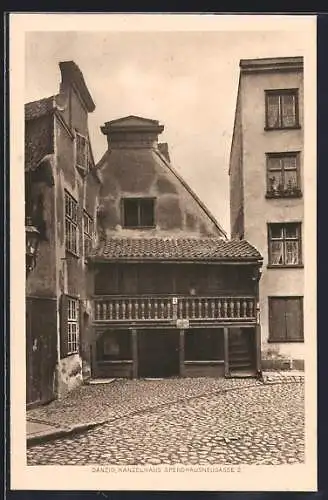 AK Danzig, Kanzel Haus Spendhausneugasse 2