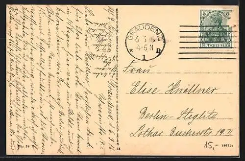 AK Graudenz, Getreidemarkt mit Bismarckdenkmal