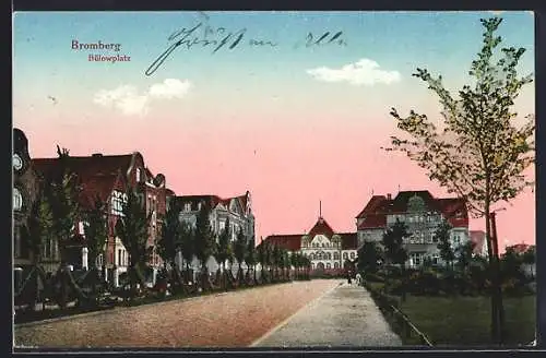 AK Bromberg, Strassenpartie am Bülowplatz