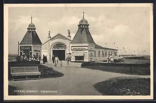 AK Misdroy, Seebrücke mit Werbung für Berliner Lokal-Anzeiger und Zeitung Der Tag