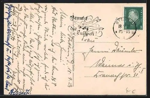 AK Stettin, Rathaus mit Manzelbrunnen