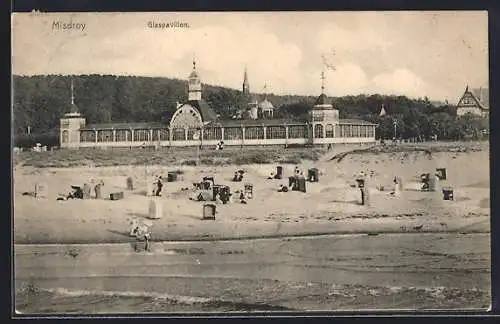 AK Misdroy, Glaspavillon vom Wasser aus gesehen