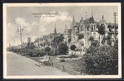 AK Swinemünde, Villen an der Promenade