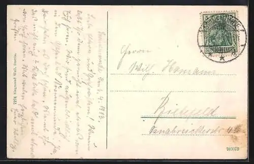 AK Swinemünde, Seebrücke im Passepartout (Flunder)