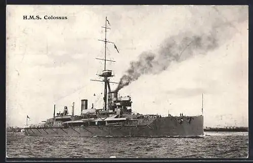 AK HMS Colossus auf See
