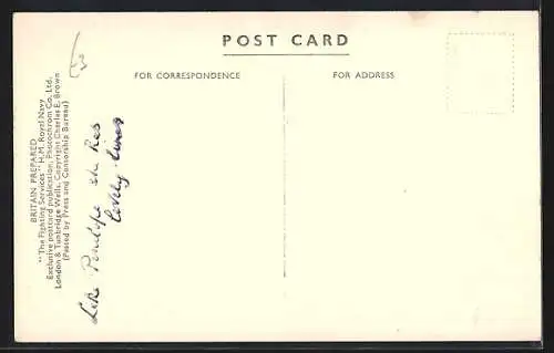 AK Kriegsschiff H.M.S. Afridi in voller Fahrt