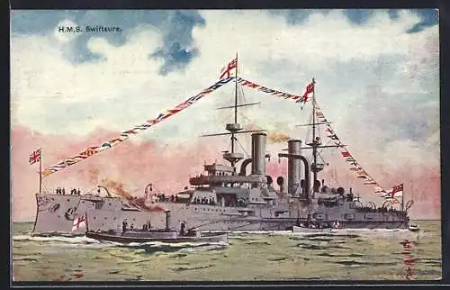 AK HMS Swiftsure in Flaggengala