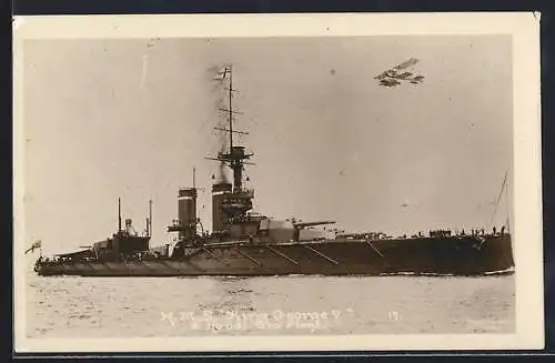 AK HMS King George V & Naval Sea Plane