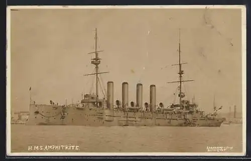 AK HMS Amphitrite auf See