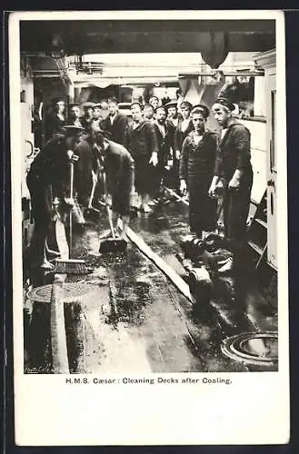 AK HMS Caesar, Cleaning Decks after Coaling