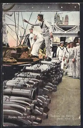 AK Taking in Food for the Gun, Royal Navy