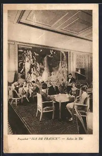 AK Ile de France, Salon de Thé, Passagierschiff