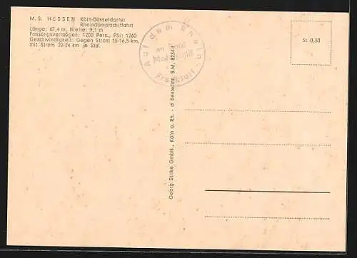 AK MS Hessen der Köln-Düsseldorfer Rheindampfschiffahrt