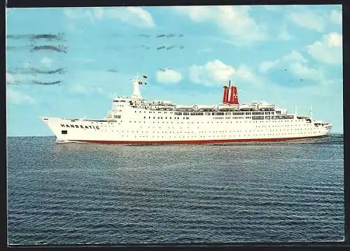 AK Passagierschiff Hanseatic in voller Fahrt, Deutsche Atlantik Linie
