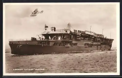 AK Aircraft Carrier Furious in Fahrt