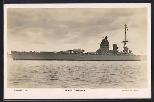 AK HMS Rodney auf See