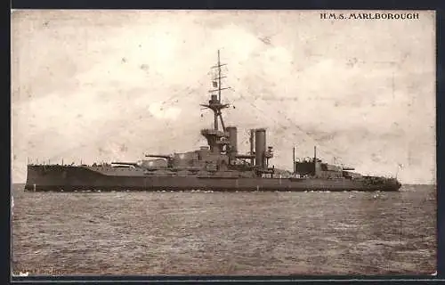 AK HMS Marlborough auf See